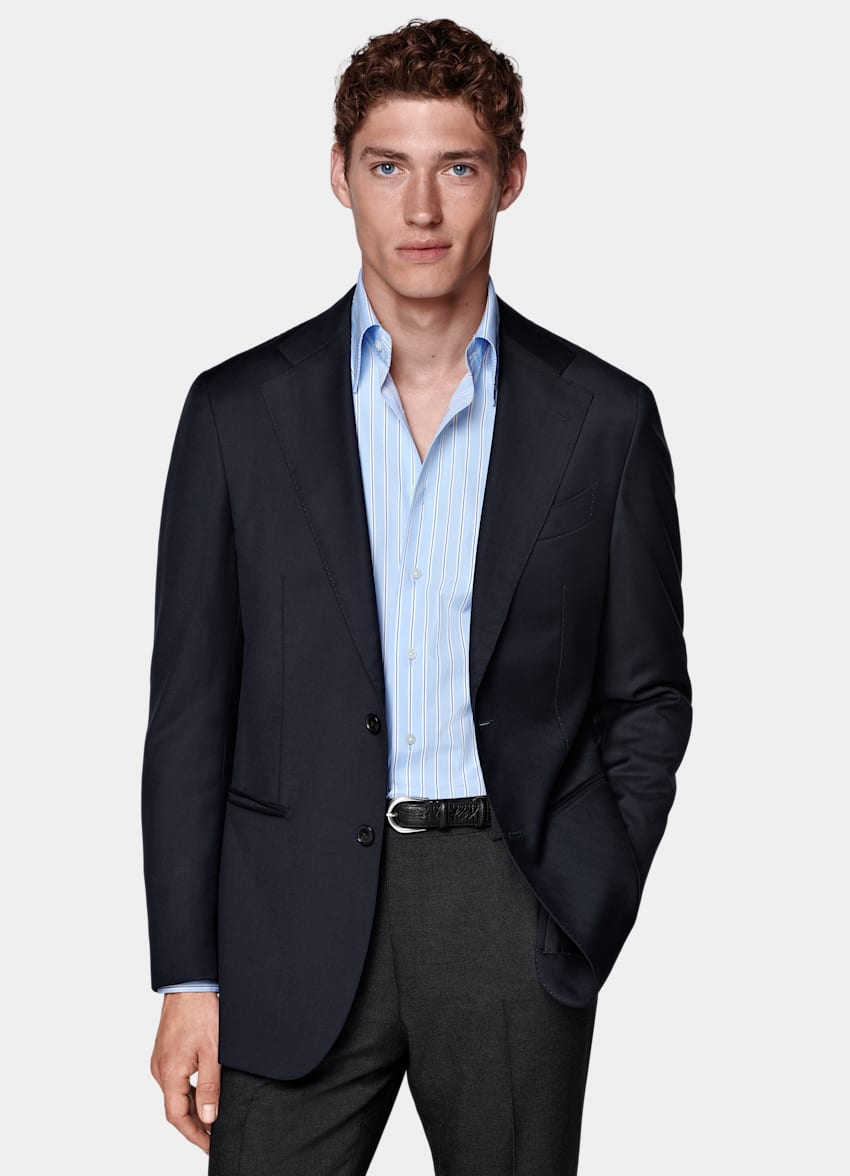 Navy Perennial Tailored Fit Havana Suit Jacket
