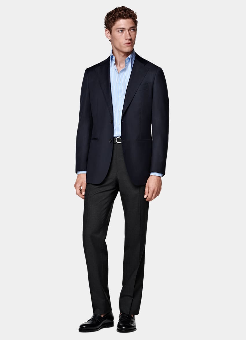Navy Perennial Tailored Fit Havana Suit Jacket