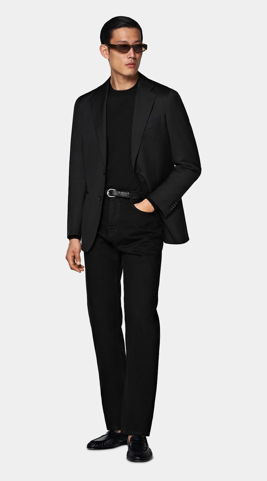 Black Perennial Tailored Fit Havana Suit Jacket