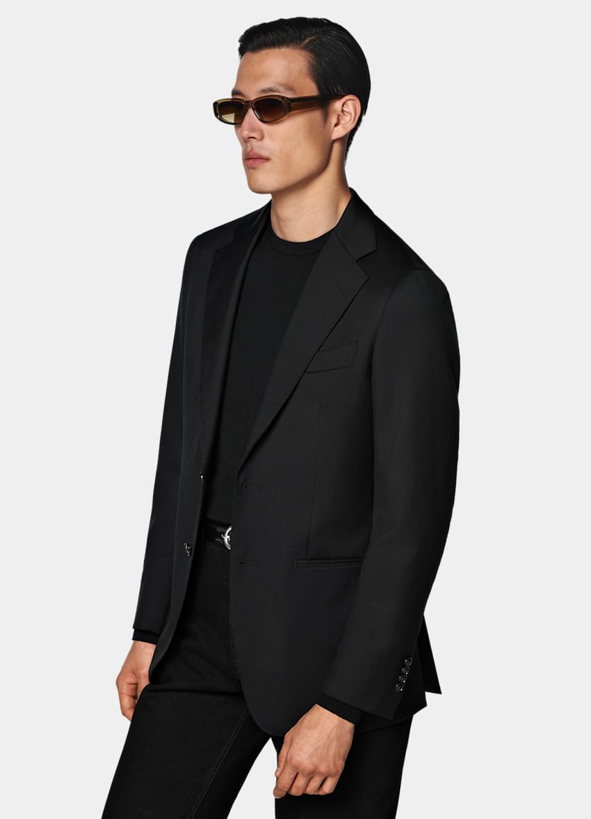 Black Perennial Tailored Fit Havana Suit Jacket
