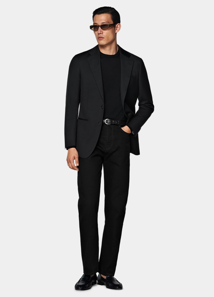 Black Perennial Tailored Fit Havana Suit Jacket