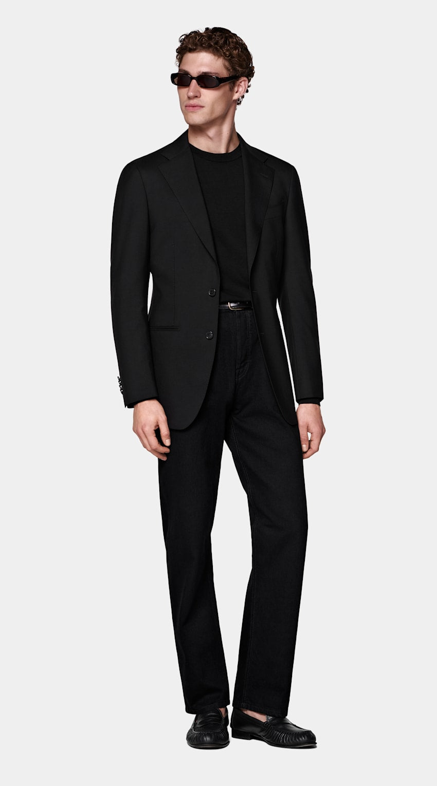 Black Tailored Fit Havana Suit Jacket