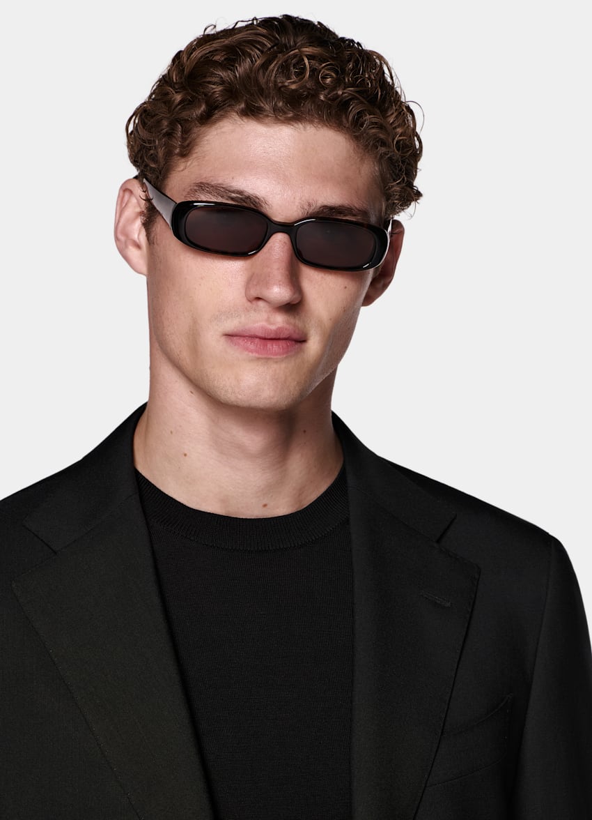 Black Tailored Fit Havana Suit Jacket