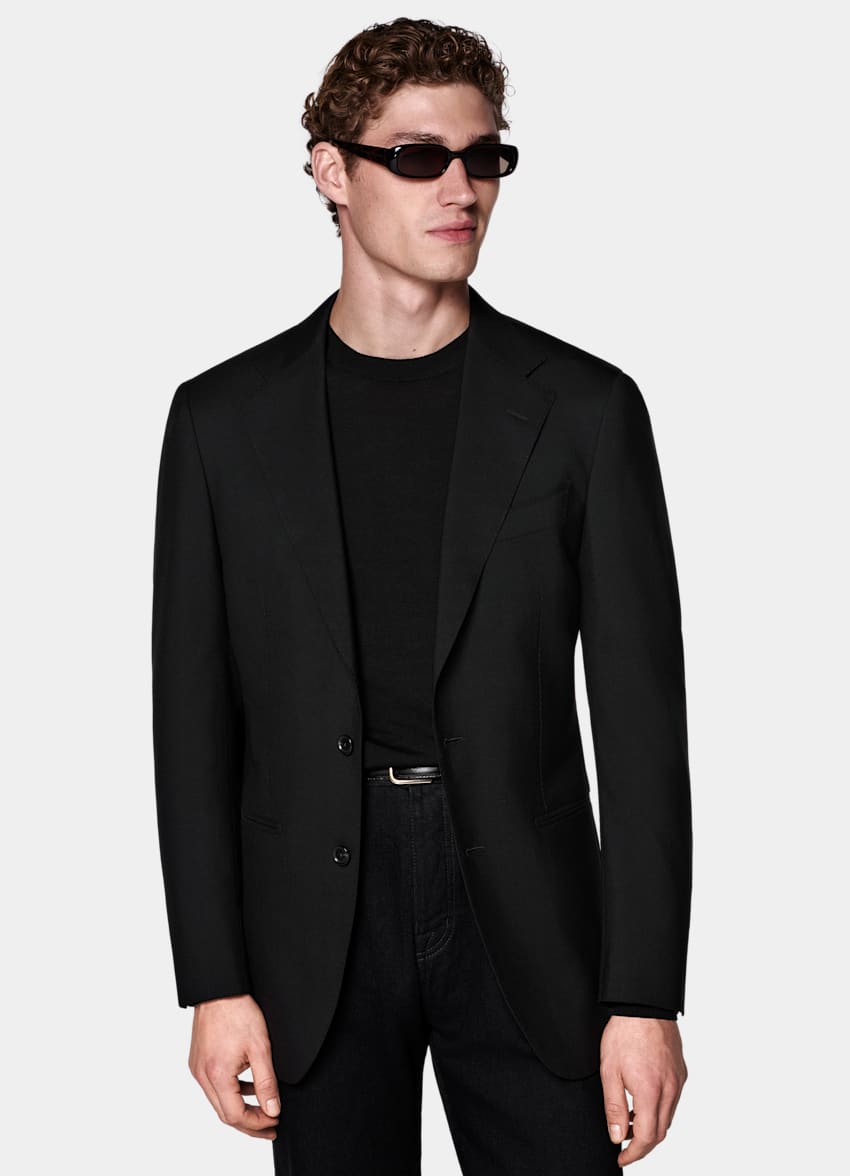 Black Tailored Fit Havana Suit Jacket