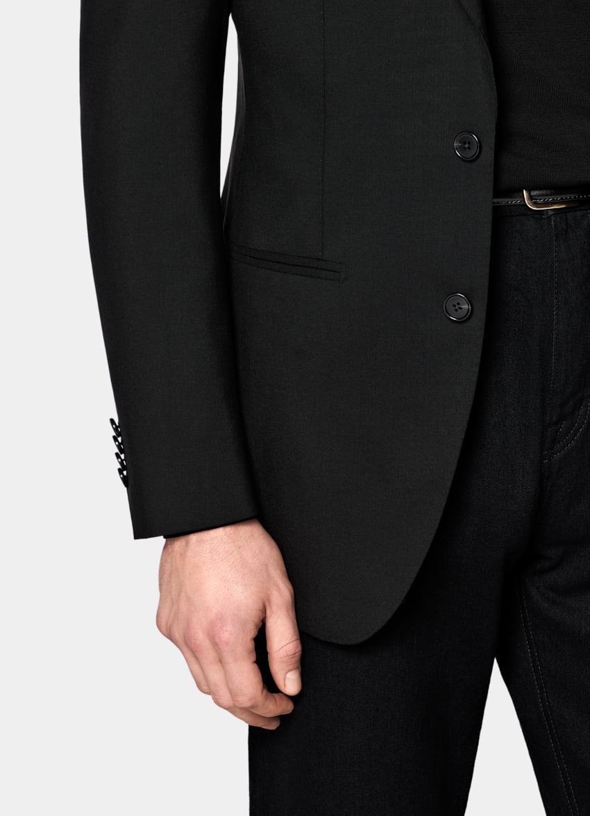 Black Tailored Fit Havana Suit Jacket