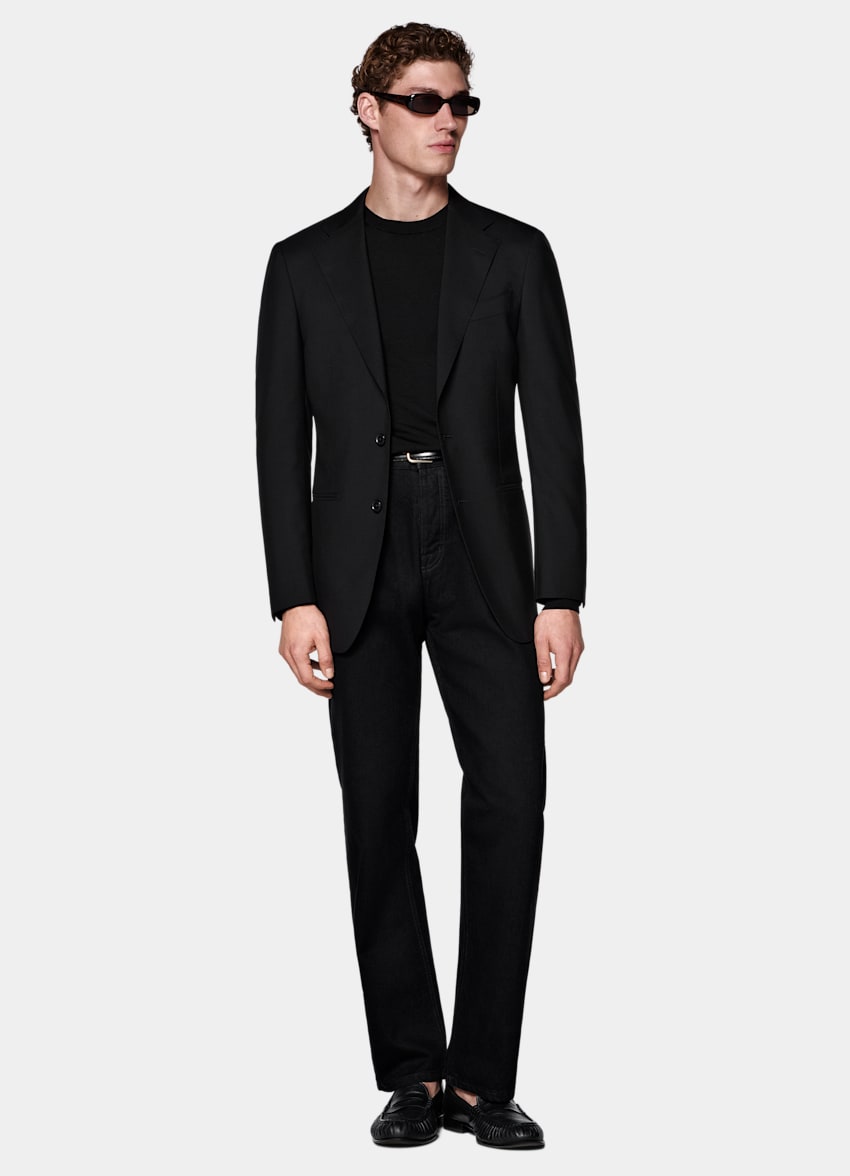 Black Tailored Fit Havana Suit Jacket
