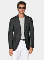 Dark Grey Tailored Fit Havana Suit Jacket