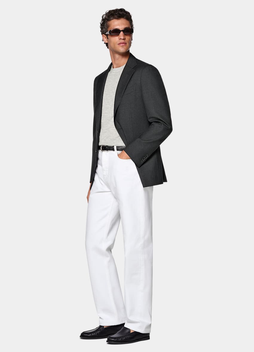 Dark Grey Tailored Fit Havana Suit Jacket