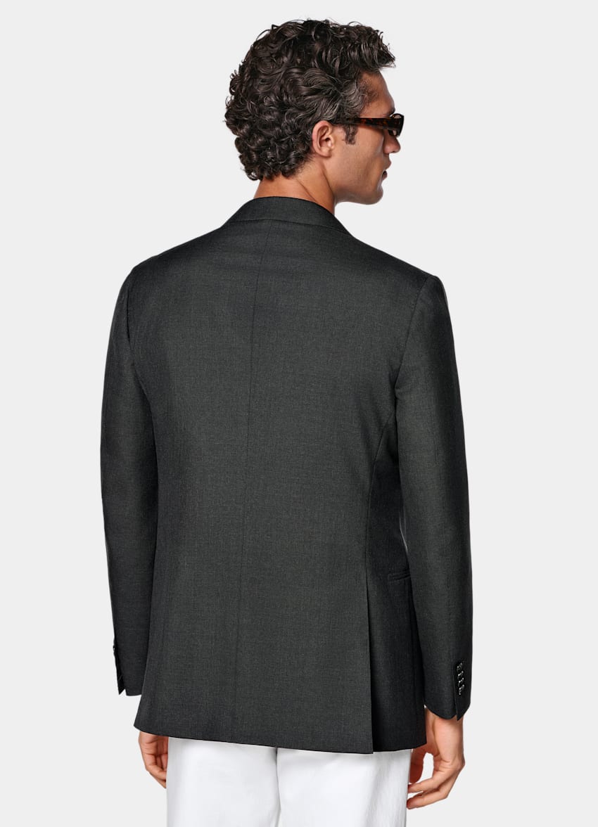 Dark Grey Tailored Fit Havana Suit Jacket
