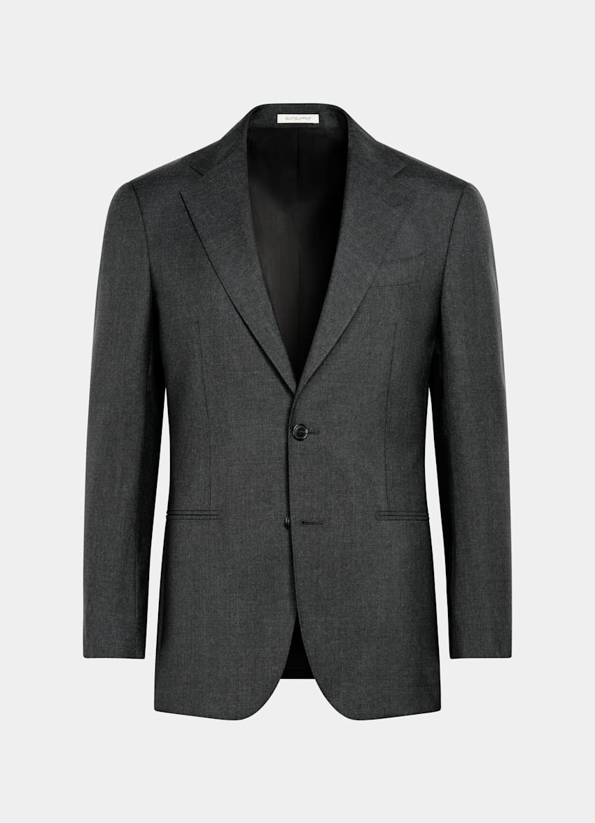 Dark Grey Tailored Fit Havana Suit Jacket