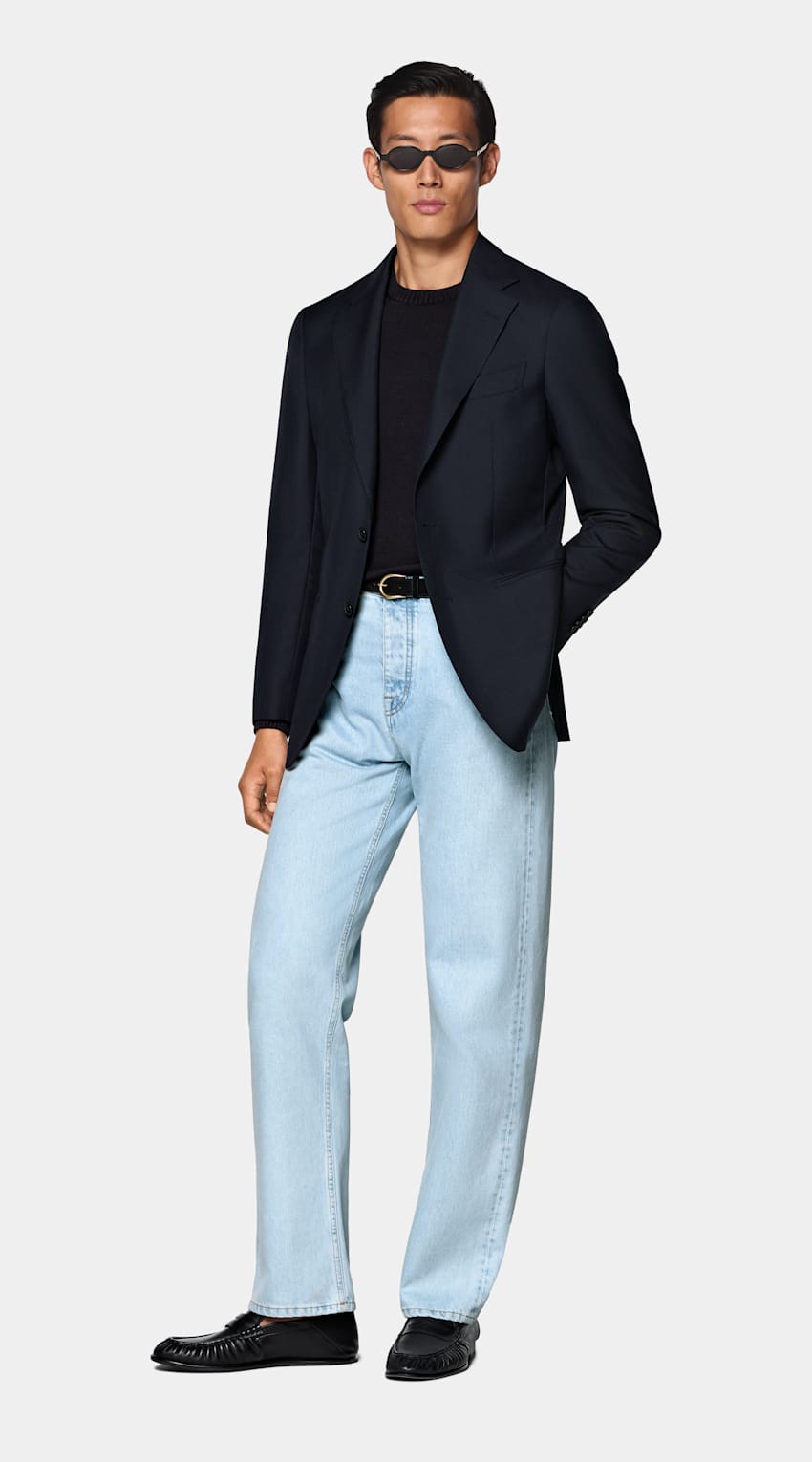 Navy Tailored Fit Havana Suit Jacket