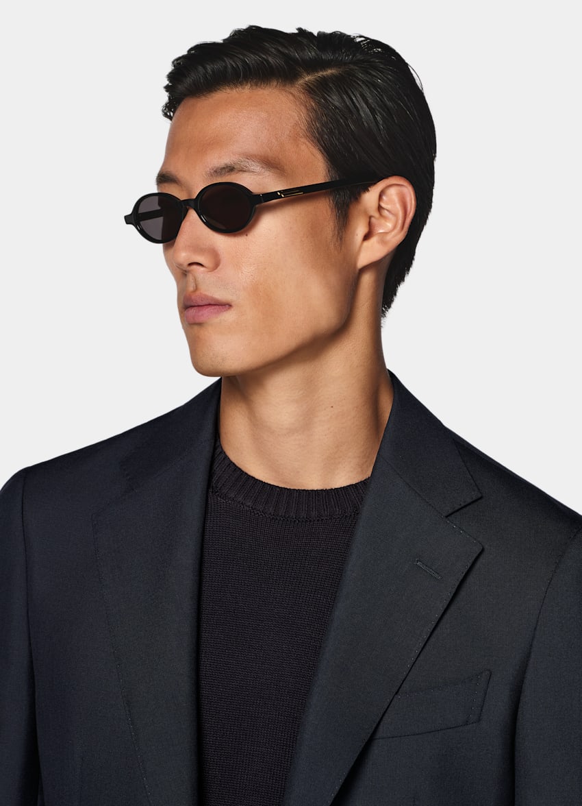 Navy Tailored Fit Havana Suit Jacket