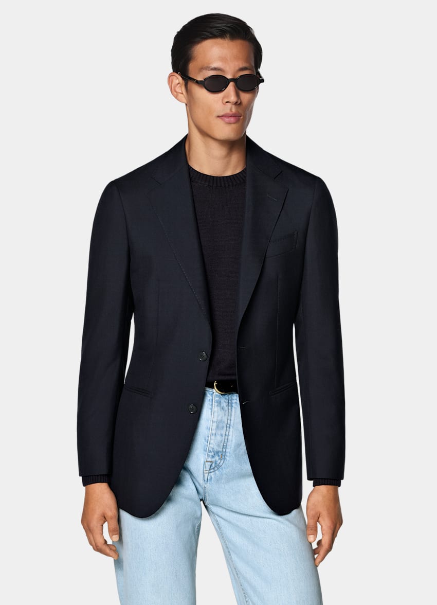 Navy Tailored Fit Havana Suit Jacket