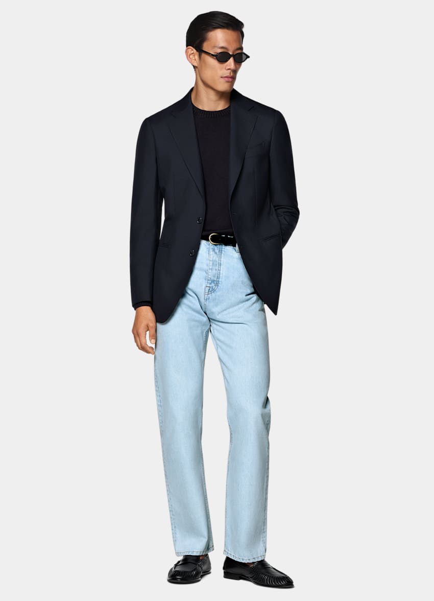 Navy Tailored Fit Havana Suit Jacket