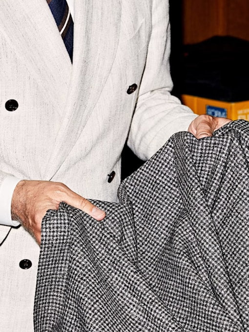 Sand Checked Relaxed Fit Roma Blazer