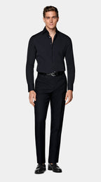 Navy Widespread Collar Shirt