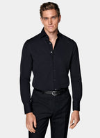 Navy Widespread Collar Shirt