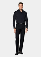 Navy Widespread Collar Shirt