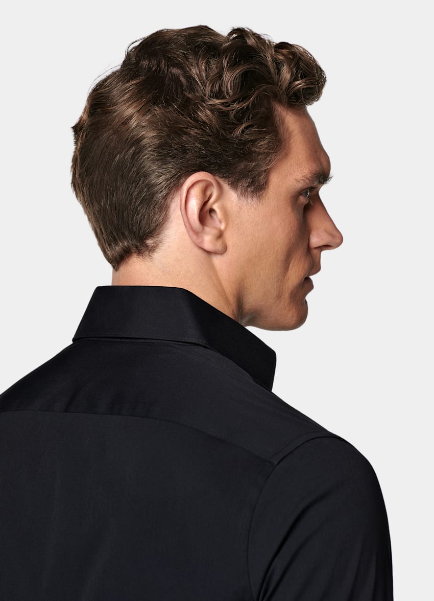 Navy Widespread Collar Shirt