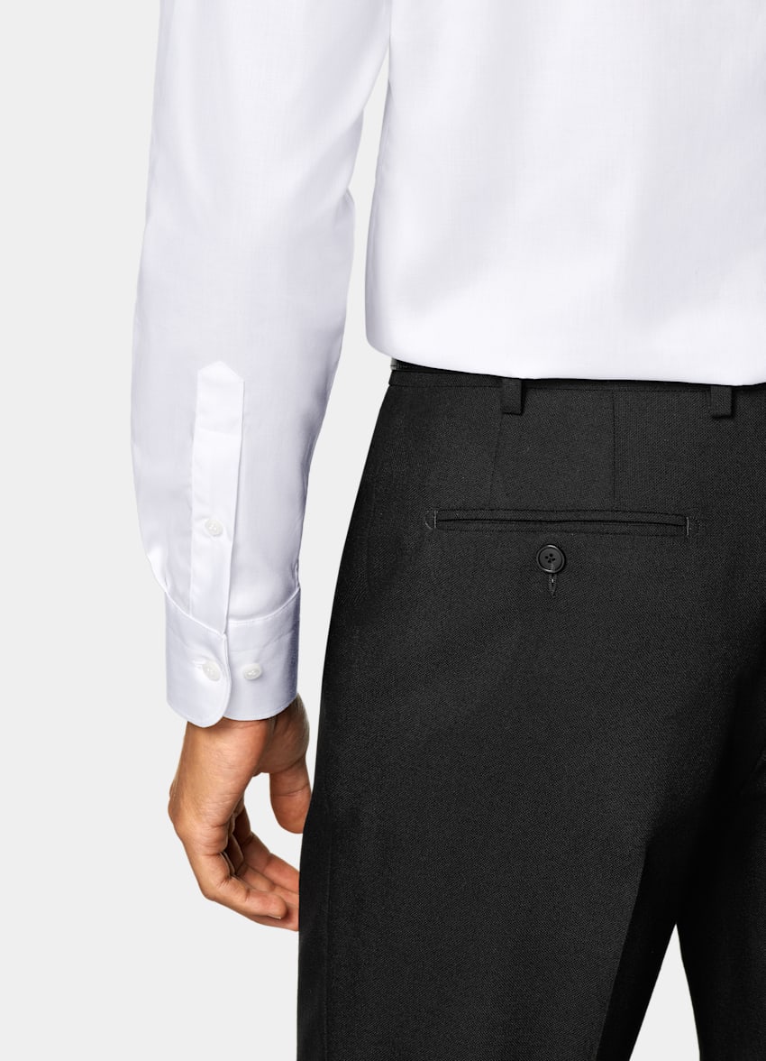 White Widespread Collar Shirt