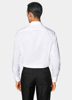 White Widespread Collar Shirt