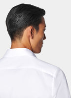 White Widespread Collar Shirt
