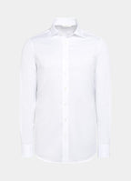 White Widespread Collar Shirt