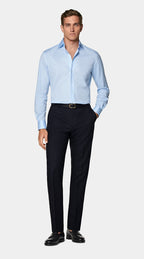Light Blue Widespread Collar Shirt