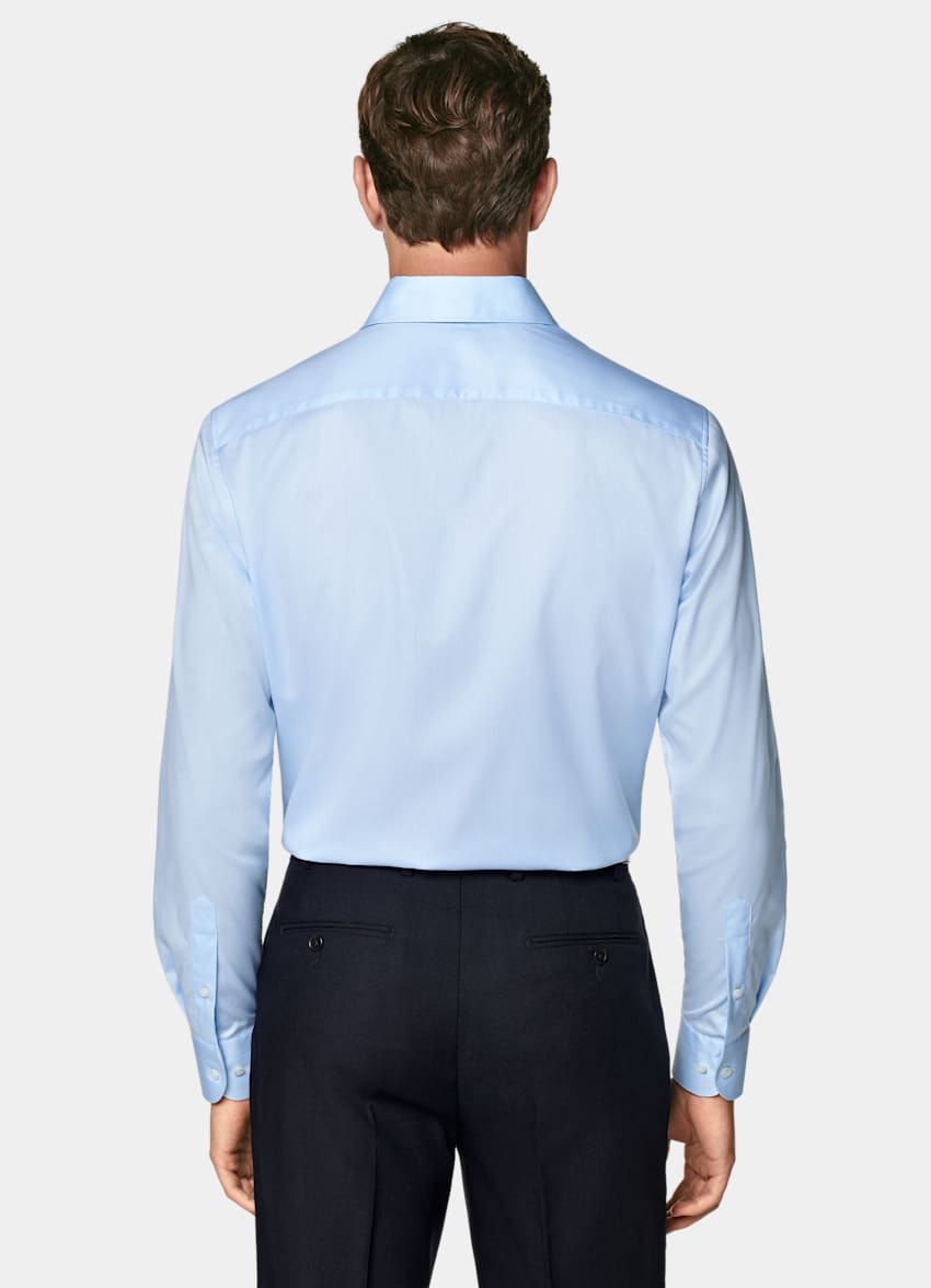 Light Blue Widespread Collar Shirt