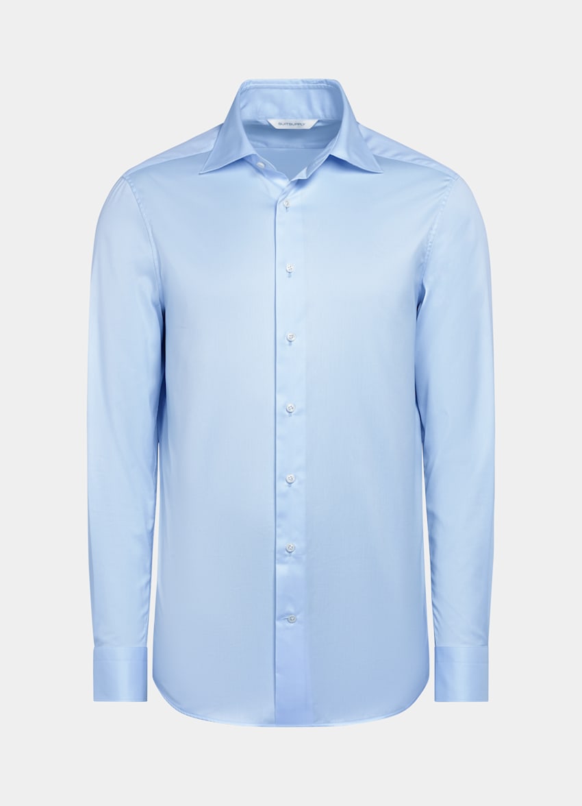 Light Blue Widespread Collar Shirt