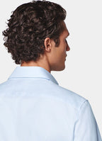 Light Blue Striped Widespread Collar Shirt