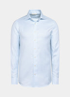 Light Blue Striped Widespread Collar Shirt