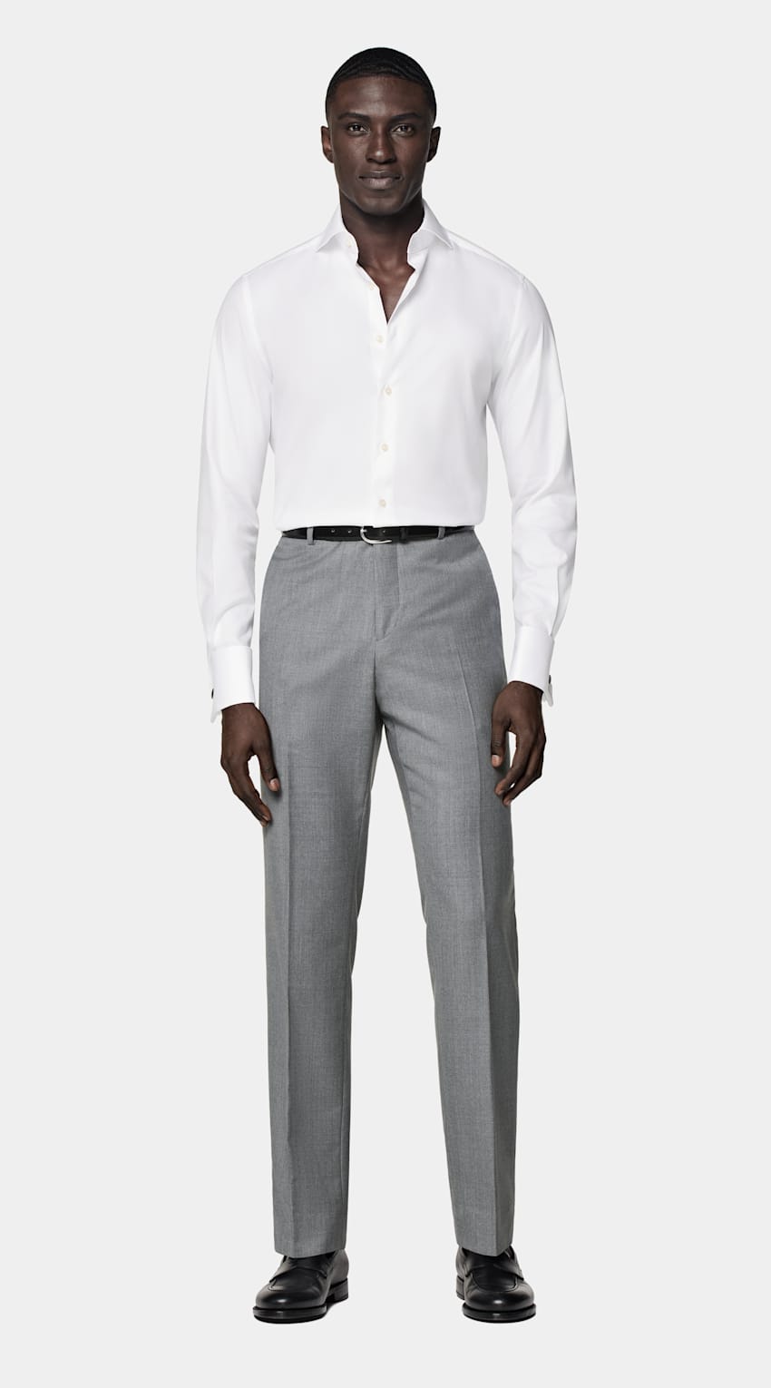 White Cutaway Collar Shirt