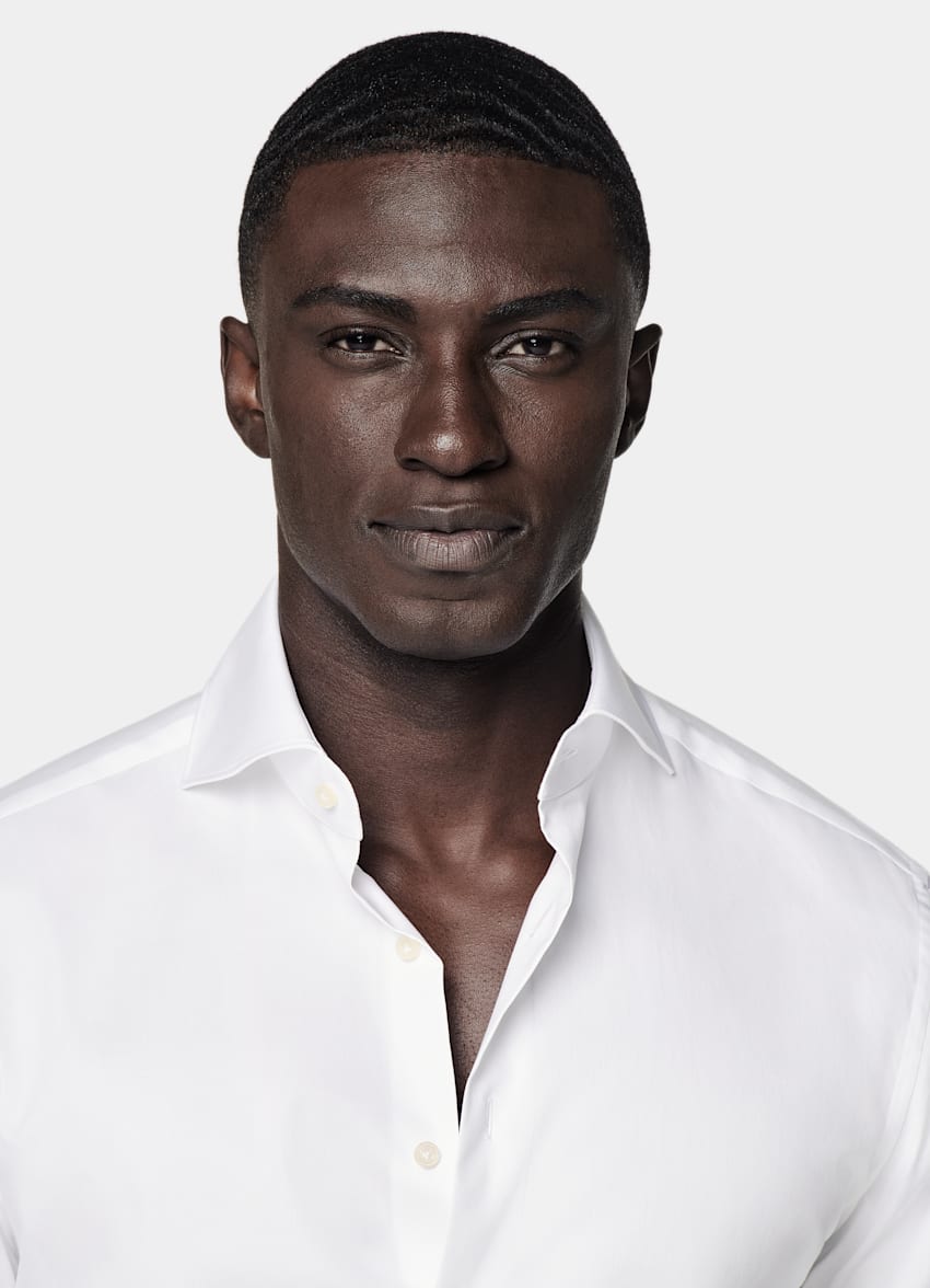 White Cutaway Collar Shirt
