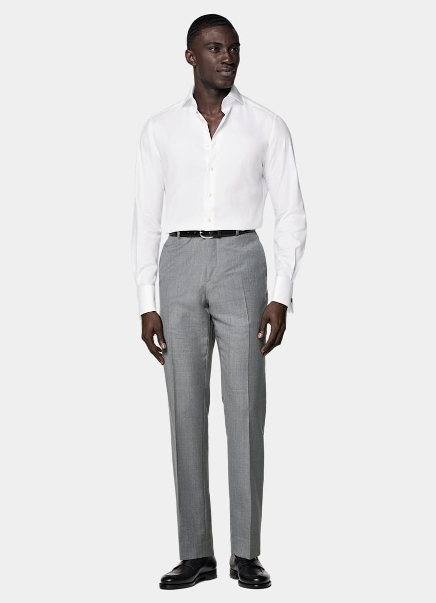White Cutaway Collar Shirt