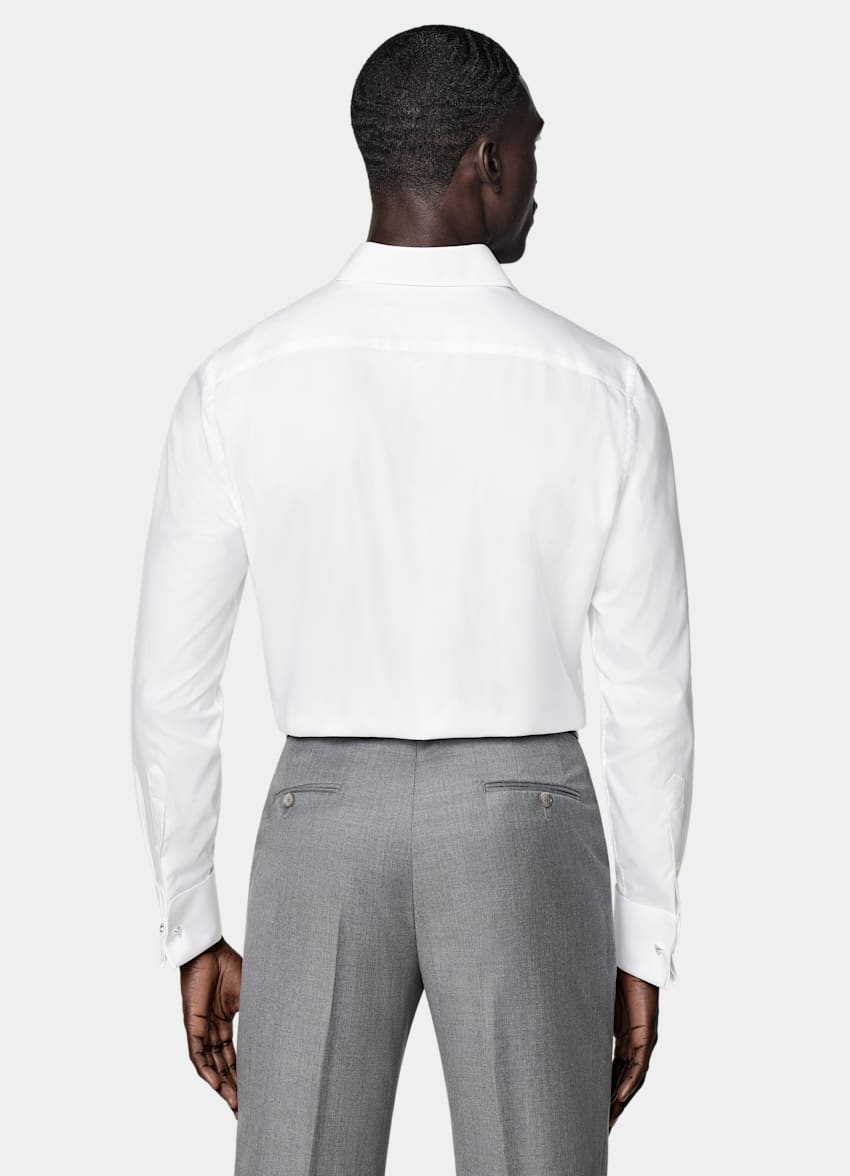 White Cutaway Collar Shirt