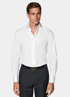 White Widespread Collar Shirt
