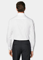 White Widespread Collar Shirt