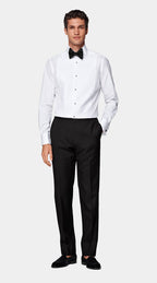 White Piqué Tailored Fit Tuxedo Shirt