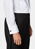 White Piqué Tailored Fit Tuxedo Shirt