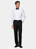 White Piqué Tailored Fit Tuxedo Shirt