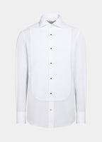 White Piqué Tailored Fit Tuxedo Shirt