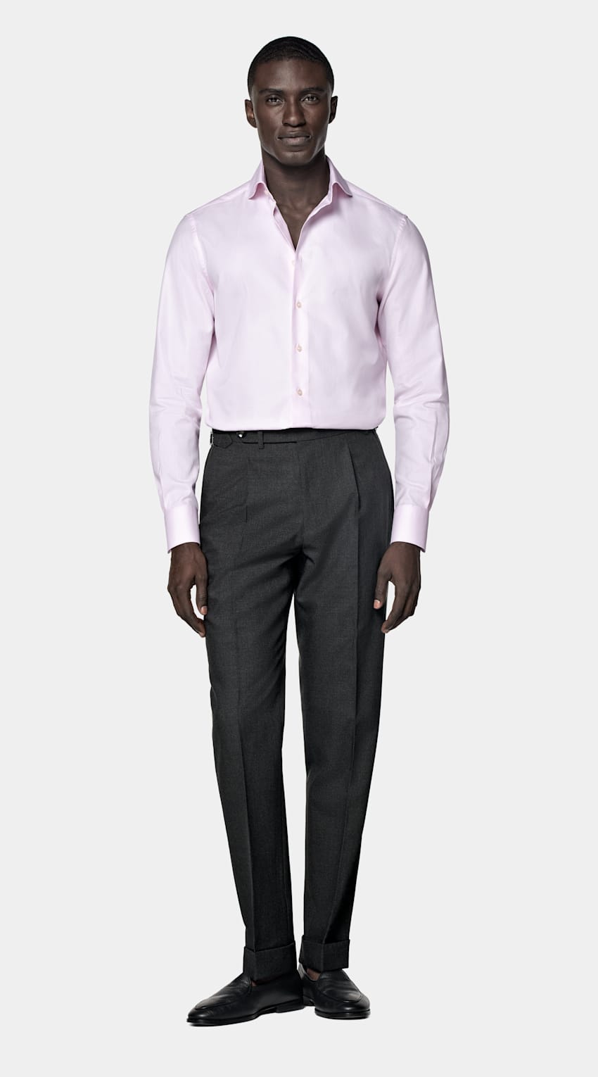 Pink Cutaway Collar Shirt