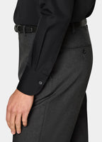Black Widespread Collar Shirt