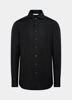 Black Widespread Collar Shirt