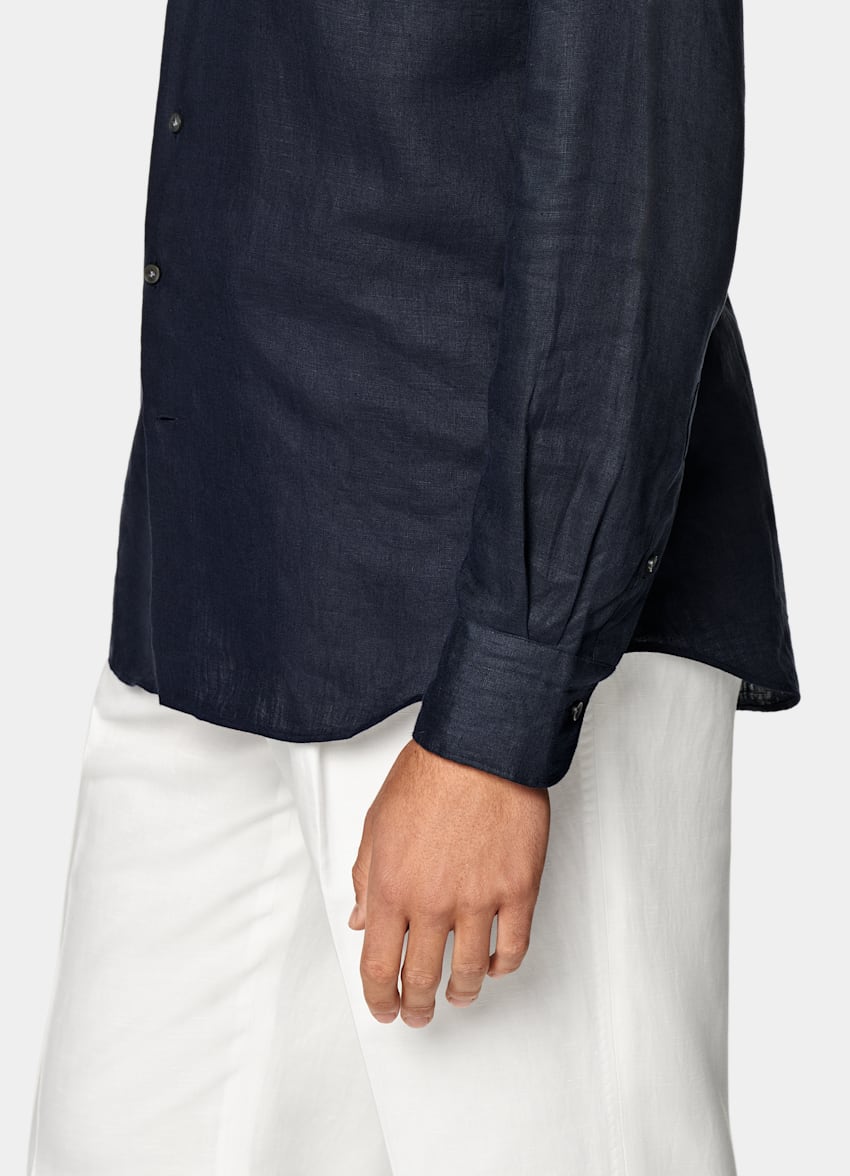 Navy Linen Shirt