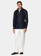 Navy Linen Shirt
