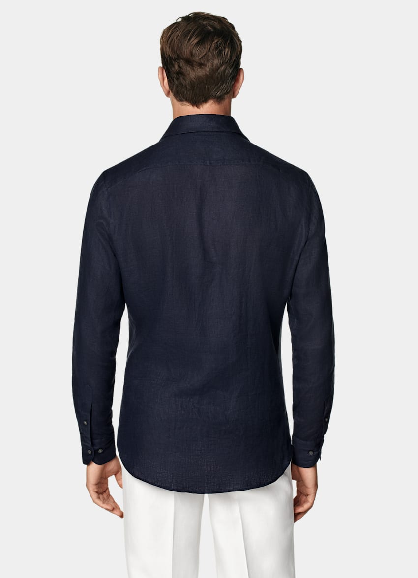 Navy Linen Shirt