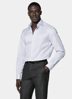 Navy Striped Widespread Collar Shirt