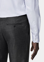 Navy Striped Widespread Collar Shirt